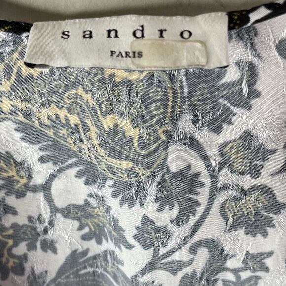 SANDRO Dami Dress Women 38 Medium Floral Ruffle Mini Wrap Viscose - Picture 9 of 11